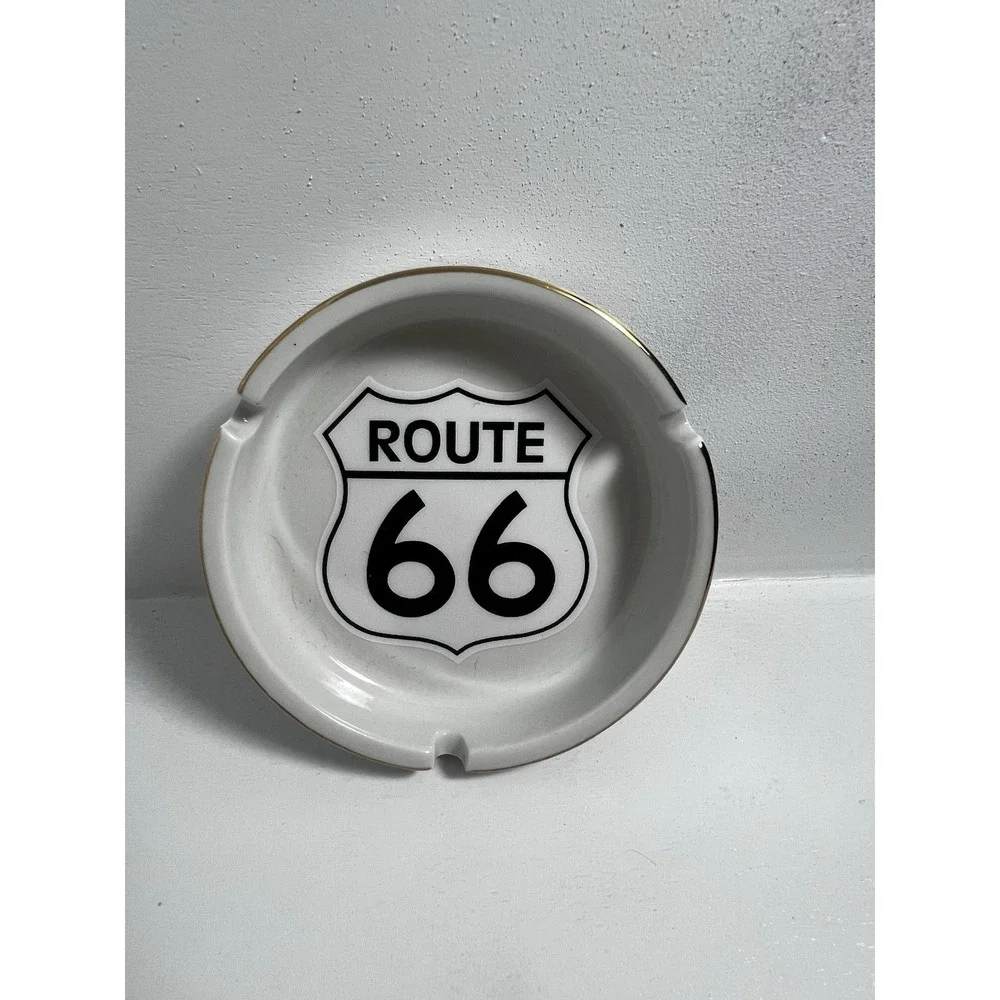 Glass Historic Route 66 Ashtray 4.5